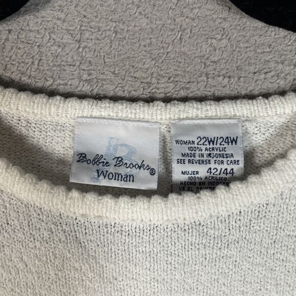 Bobbie Brooks Women Plus Size 22W 24W Short Sleeve Knit Sweater Color Block Blue - Picture 3 of 9